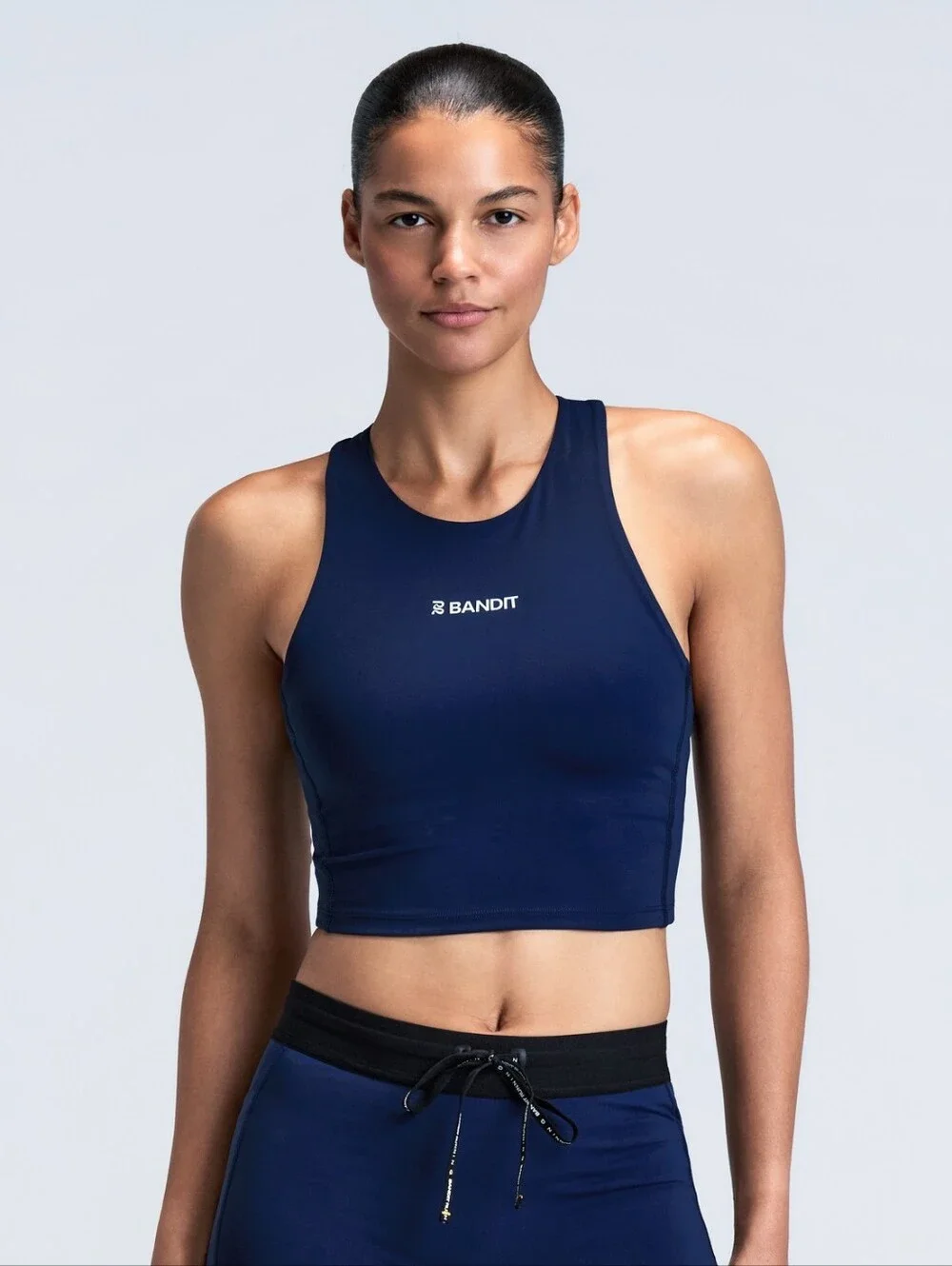 Bandit Stamina race crop top Navy size Small with pockets - Picture 1 of 8